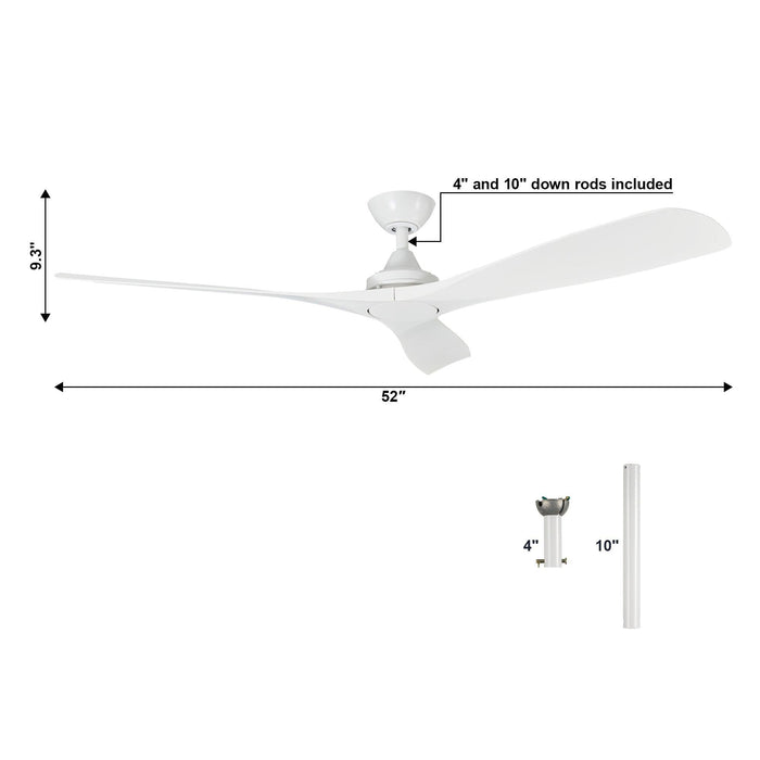 52" Jovie Ceiling Fan with Remote Control - Sweatfully