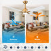 48" Linden DC Motor Downrod Mount Reversible Ceiling Fan with Lighting and Remote Control - Sweatfully