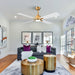 48" Linden DC Motor Downrod Mount Reversible Ceiling Fan with Lighting and Remote Control - Sweatfully