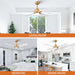 48" Linden DC Motor Downrod Mount Reversible Ceiling Fan with Lighting and Remote Control - Sweatfully