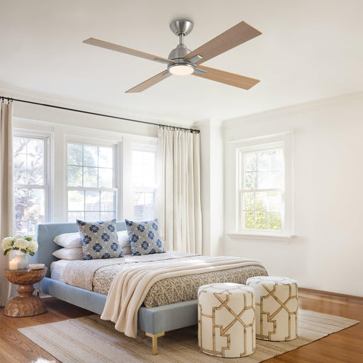 48" Linden DC Motor Downrod Mount Reversible Ceiling Fan with Lighting and Remote Control - Sweatfully