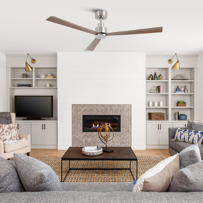 52 Inch Esther 3-Blades Modern Downrod Mount Ceiling Fan with Remote Control - Sweatfully