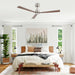 52 Inch Esther 3-Blades Modern Downrod Mount Ceiling Fan with Remote Control - Sweatfully