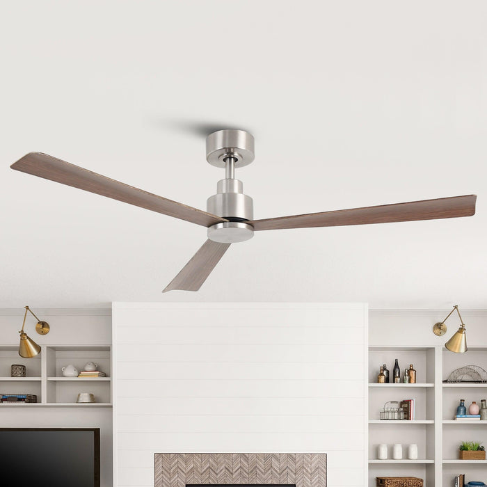 52 Inch Esther 3-Blades Modern Downrod Mount Ceiling Fan with Remote Control - Sweatfully