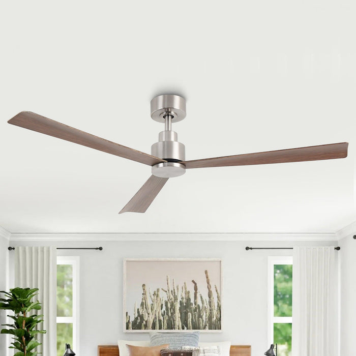 52 Inch Esther 3-Blades Modern Downrod Mount Ceiling Fan with Remote Control - Sweatfully
