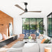 52 Inch Esther 3-Blades Modern Downrod Mount Ceiling Fan with Remote Control - Sweatfully