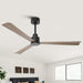 52 Inch Esther 3-Blades Modern Downrod Mount Ceiling Fan with Remote Control - Sweatfully