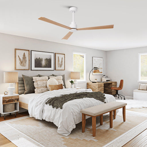52 Inch Esther 3-Blades Modern Downrod Mount Ceiling Fan with Remote Control - Sweatfully