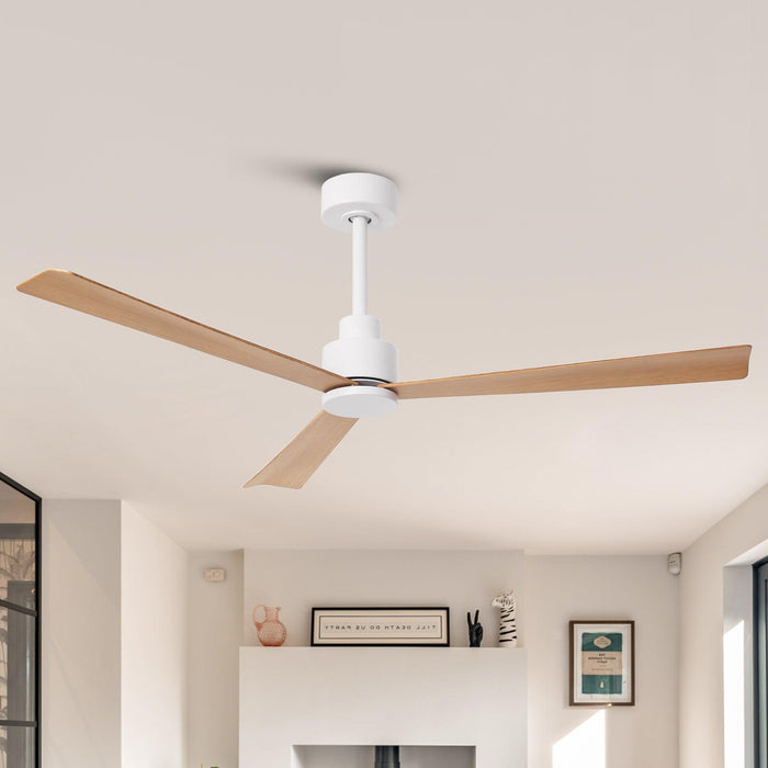 52 Inch Esther 3-Blades Modern Downrod Mount Ceiling Fan with Remote Control - Sweatfully