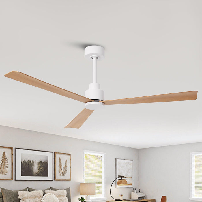 52 Inch Esther 3-Blades Modern Downrod Mount Ceiling Fan with Remote Control - Sweatfully
