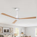 52 Inch Esther 3-Blades Modern Downrod Mount Ceiling Fan with Remote Control - Sweatfully