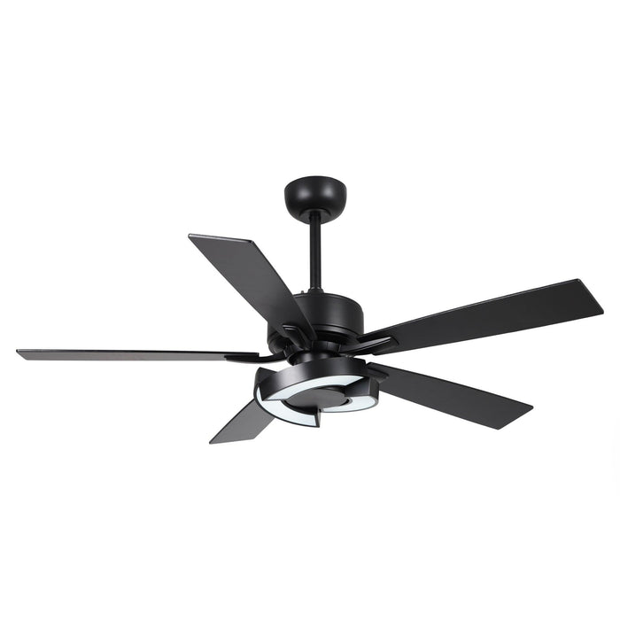 52" 5 Blades Black Ceiling Fan with Lighting - Sweatfully