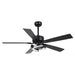 52" 5 Blades Black Ceiling Fan with Lighting - Sweatfully