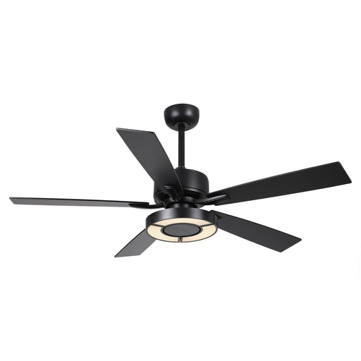 52" 5 Blades Black Ceiling Fan with Lighting - Sweatfully