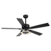 52" 5 Blades Black Ceiling Fan with Lighting - Sweatfully