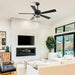 52" 5 Blades Black Ceiling Fan with Lighting - Sweatfully