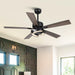 52" 5 Blades Black Ceiling Fan with Lighting - Sweatfully