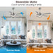 52" Zelda Modern DC Motor Downrod Mount Reversible Ceiling Fan with Lighting and Remote Control - Sweatfully