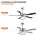 52" Zelda Modern DC Motor Downrod Mount Reversible Ceiling Fan with Lighting and Remote Control - Sweatfully