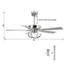 52" Zelda Modern DC Motor Downrod Mount Reversible Ceiling Fan with Lighting and Remote Control - Sweatfully