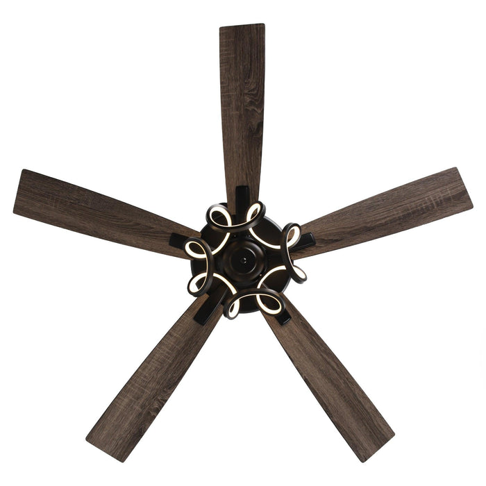 52" 6 Speed DC Black Ceiling Fan with Lighting - Sweatfully