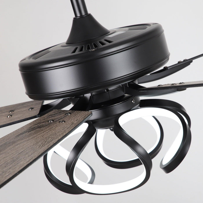 52" 6 Speed DC Black Ceiling Fan with Lighting - Sweatfully