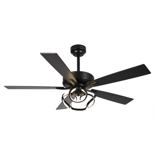 52" 6 Speed DC Black Ceiling Fan with Lighting - Sweatfully