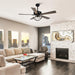 52" 6 Speed DC Black Ceiling Fan with Lighting - Sweatfully