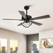 52" 6 Speed DC Black Ceiling Fan with Lighting - Sweatfully