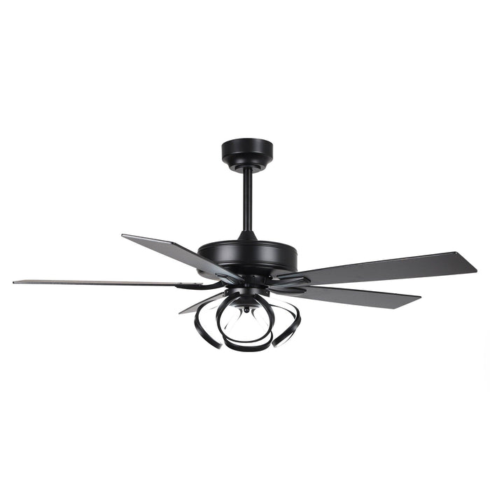 52" 6 Speed DC Black Ceiling Fan with Lighting - Sweatfully