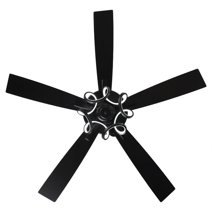 52" 6 Speed DC Black Ceiling Fan with Lighting - Sweatfully