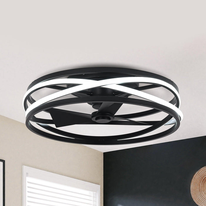 20" Preen Industrial Flush Mount Reversible Ceiling Fan - Sweatfully