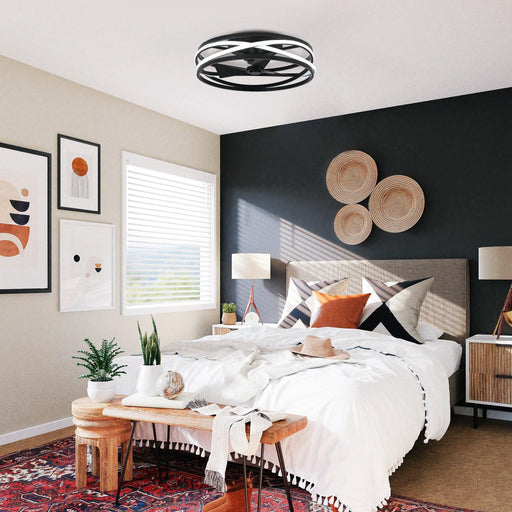 20" Preen Industrial Flush Mount Reversible Ceiling Fan - Sweatfully