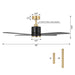 52" Ashby Industrial Satin Nickel DC Motor Ceiling Fan with LED Lighting and Remote Control - Sweatfully