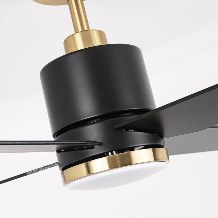52" Ashby Industrial Satin Nickel DC Motor Ceiling Fan with LED Lighting and Remote Control - Sweatfully
