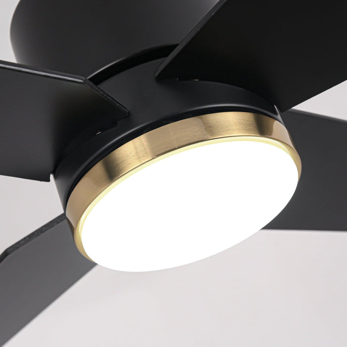 52" Ashby Industrial Satin Nickel DC Motor Ceiling Fan with LED Lighting and Remote Control - Sweatfully