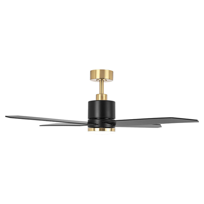 52" Ashby Industrial Satin Nickel DC Motor Ceiling Fan with LED Lighting and Remote Control - Sweatfully