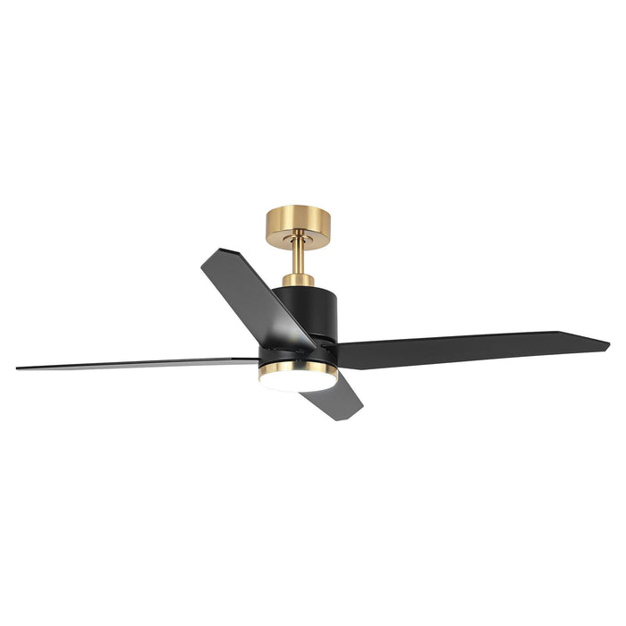 52" Ashby Industrial Satin Nickel DC Motor Ceiling Fan with LED Lighting and Remote Control - Sweatfully