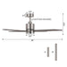 52" Ashby Industrial Satin Nickel DC Motor Ceiling Fan with LED Lighting and Remote Control - Sweatfully