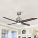 52" Ashby Industrial Satin Nickel DC Motor Ceiling Fan with LED Lighting and Remote Control - Sweatfully