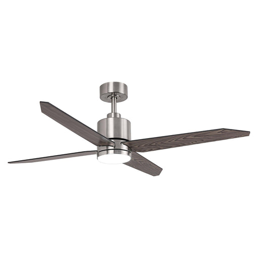 52" Ashby Industrial Satin Nickel DC Motor Ceiling Fan with LED Lighting and Remote Control - Sweatfully