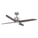 52" Ashby Industrial Satin Nickel DC Motor Ceiling Fan with LED Lighting and Remote Control - Sweatfully