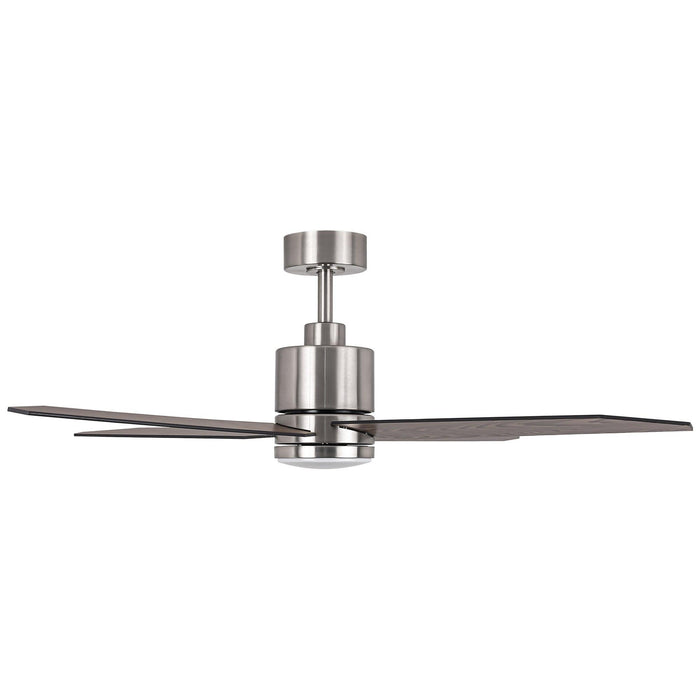 52" Ashby Industrial Satin Nickel DC Motor Ceiling Fan with LED Lighting and Remote Control - Sweatfully