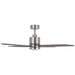 52" Ashby Industrial Satin Nickel DC Motor Ceiling Fan with LED Lighting and Remote Control - Sweatfully