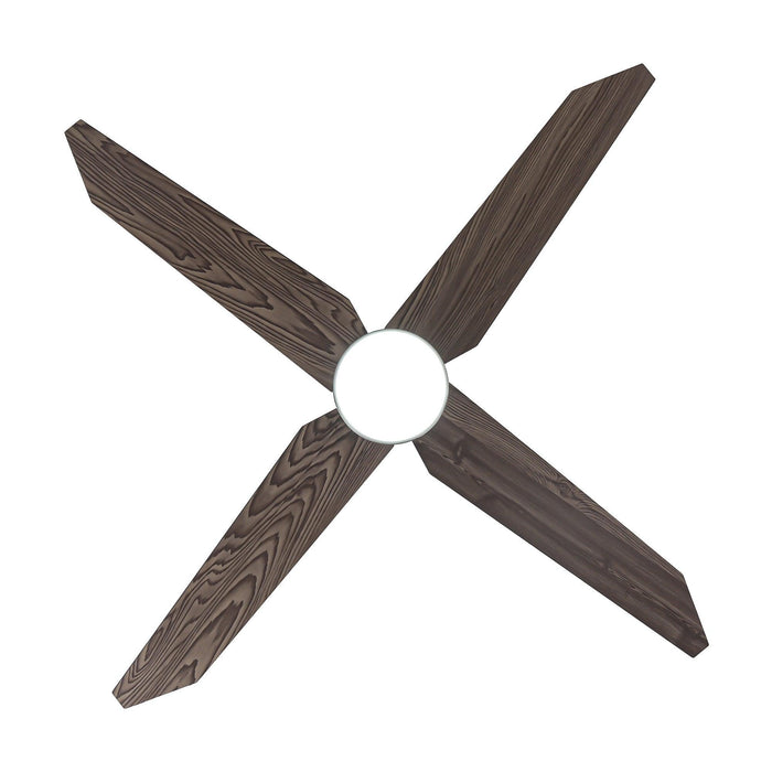 52" Ashby Industrial Satin Nickel DC Motor Ceiling Fan with LED Lighting and Remote Control - Sweatfully