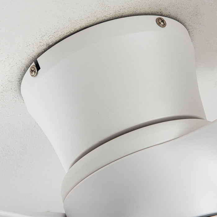 31" Mazon Modern DC Motor Flush Mount Reversible Ceiling Fan with LED Lighting and Remote Control - Sweatfully
