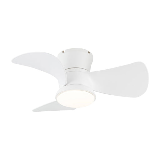 31" Mazon Modern DC Motor Flush Mount Reversible Ceiling Fan with LED Lighting and Remote Control - Sweatfully