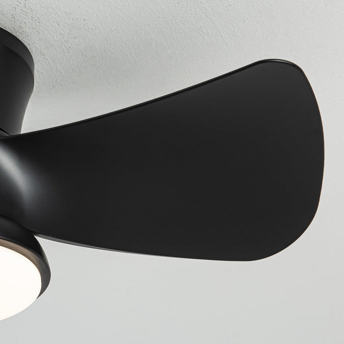 31" Mazon Modern DC Motor Flush Mount Reversible Ceiling Fan with LED Lighting and Remote Control - Sweatfully