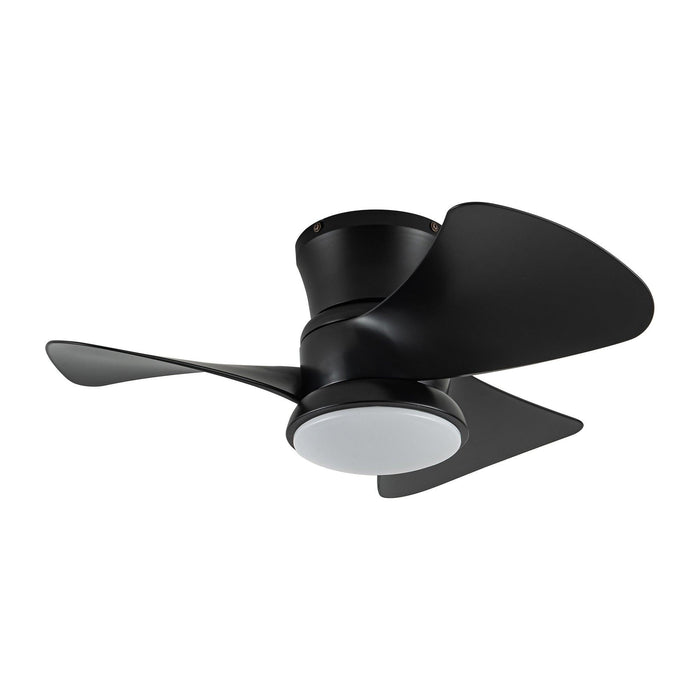 31" Mazon Modern DC Motor Flush Mount Reversible Ceiling Fan with LED Lighting and Remote Control - Sweatfully