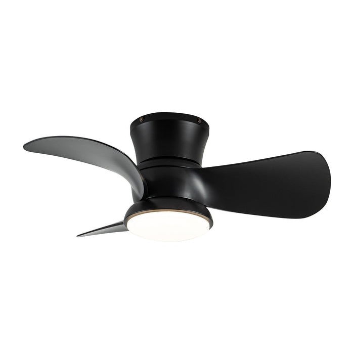 31" Mazon Modern DC Motor Flush Mount Reversible Ceiling Fan with LED Lighting and Remote Control - Sweatfully